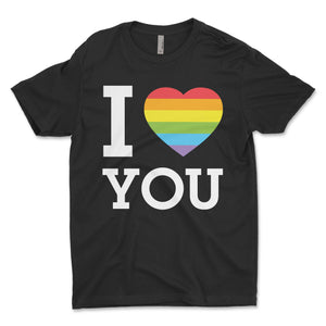 I Love You Rainbow Heart Men's T-Shirt