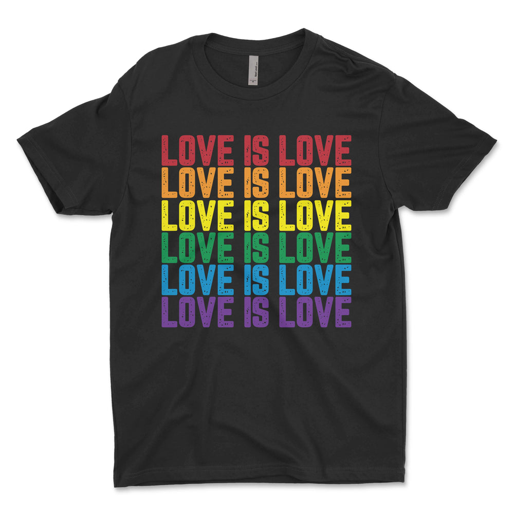 Love Is Love Rainbow Stacked Men's T-Shirt