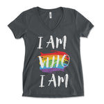 I Am Who I Am Rainbow Flag Women's Vneck