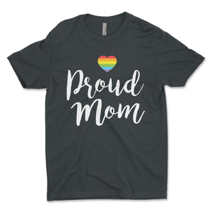 Proud Mom Rainbow Heart Men's T-Shirt